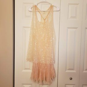 Free People Intimates Blush Pink Sequin Babydoll